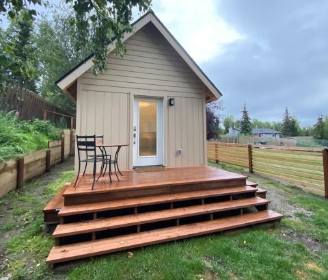 Sneak Away To This Bright And Modern Tiny Home In Alaska With Stunning Views Of The Chugach Mountains