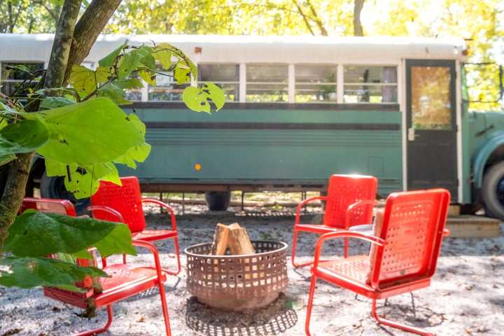 Retro School Bus Emerald Gypsy Arkansas