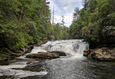 The Remote Hike To Big Bend Falls In South Carolina Winds Through A National Forest To A Scenic River