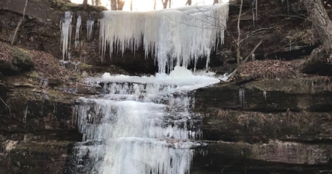 A Trip To Hickory Canyons Waterfall When Missouri Has Frozen Over Is Positively Surreal