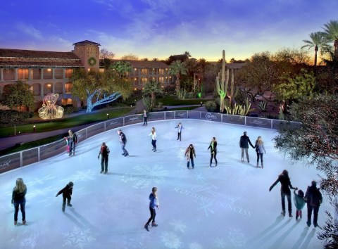 There's Nothing More Special Than An Evening On This 6,000-Square-Foot Natural Ice Skating Rink In Arizona