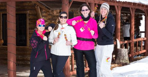 Ski Between Delicious Food And Beverage Stations During The Skiable Feast In Michigan