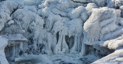 The 33-Foot Frozen Waterfall At Ramsey Park Is One Of Minnesota's Hidden Winter Attractions