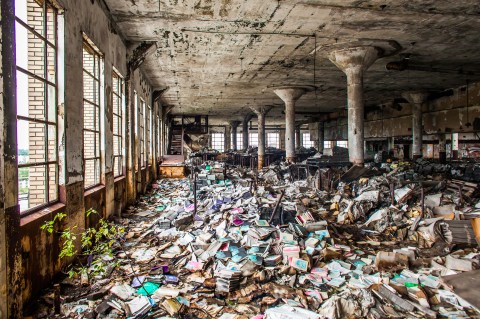 Everyone Should See What’s Inside The Walls Of This Abandoned Book Warehouse In Detroit