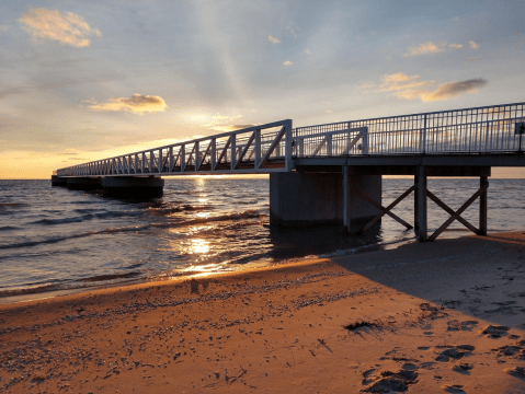 The Pier Views Are Picturesque All Year Long At Oscoda Beach Park In Michigan