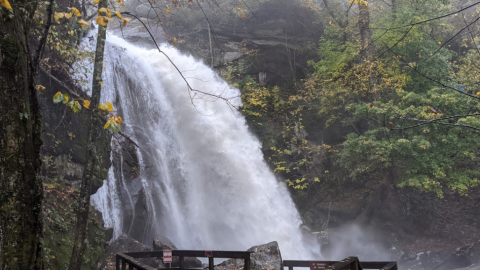 The Gorgeous 4.7-Mile Hike In North Carolina's South Mountains That Will Lead You Past A Waterfall And Boulder-Strewn Creek