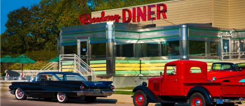 People Drive From All Over To Visit The Gorgeous Broadway Diner, A Fully Restored Vintage Diner From 1954