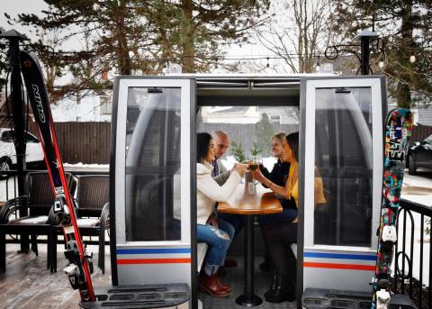 Feel Like You're At A Snow-Covered Ski Resort When Dining In The Gondolas At Market Beer In Ohio