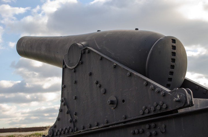 old cannons at Fort McHenry in Baltimore, MD