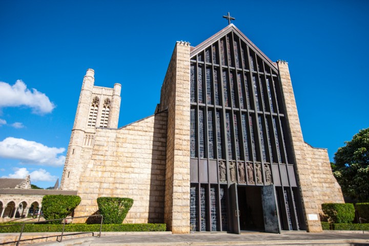 outside of the Cathedral of St. Andrew in Hawaii