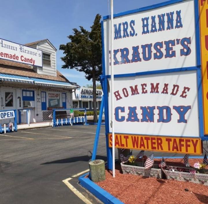 the storefront of Mrs.Hanna Krause's Homemade Candy