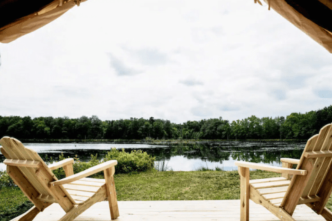 Go Glamping Next To Your Own Private Swimming Pond At This Unique Campground