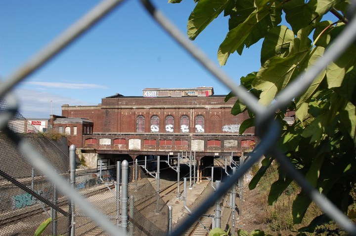 an artsy view of the Pawtucket-Central Falls Railway Station in Rhode Island