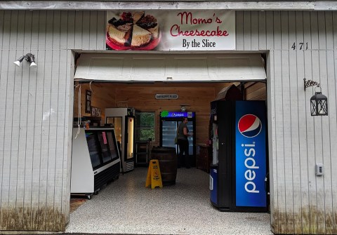 Buying A Slice Of Mouth Watering Cheesecake Out Of This Garage In Maine Is On The Honor System