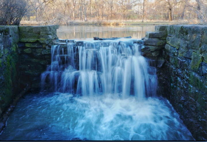 rushing waters in Side Cut Metro Park in Ohio