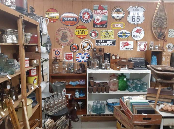 glassware at the Berlin Village Antique Mall in Ohio