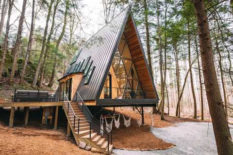 Stay At The Dunlap Hollow A-Frame And Hike To Private, Scenic Trails In Ohio's Hocking Hills