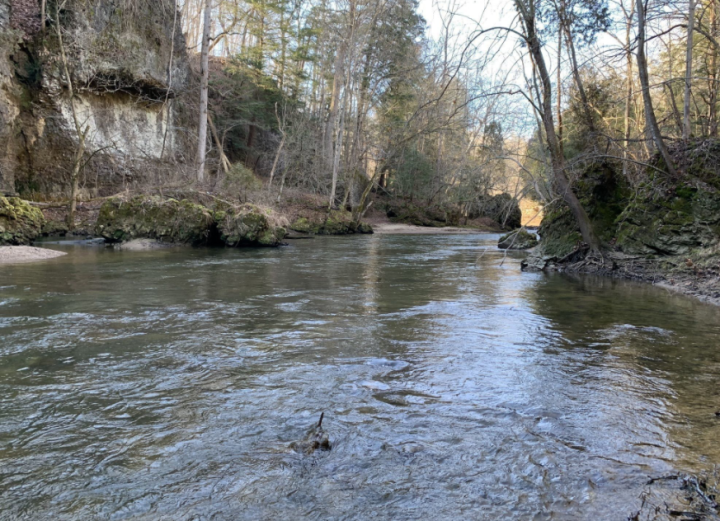 running water near Kamelands Trail in Ohio