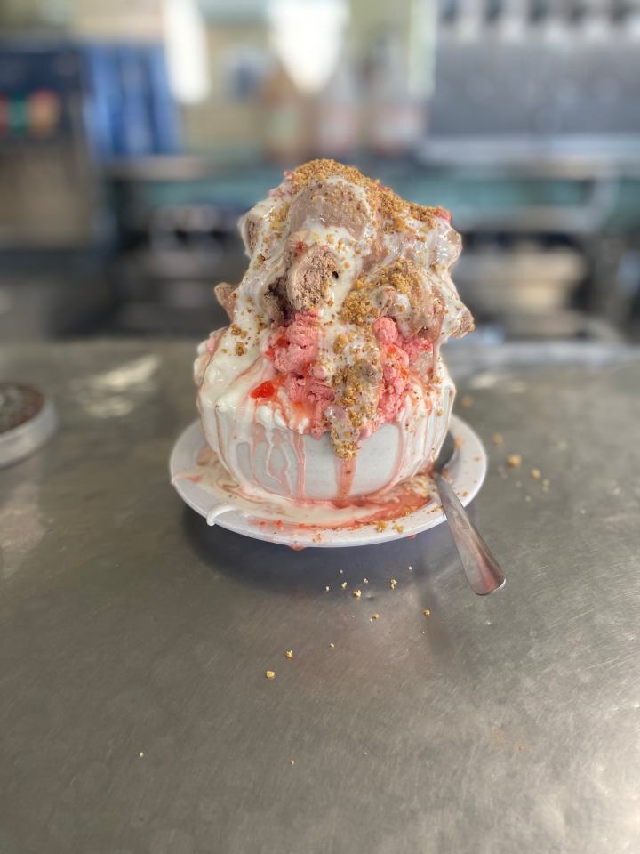 a delicious treat at Tom's Ice Cream Bowl in Ohio