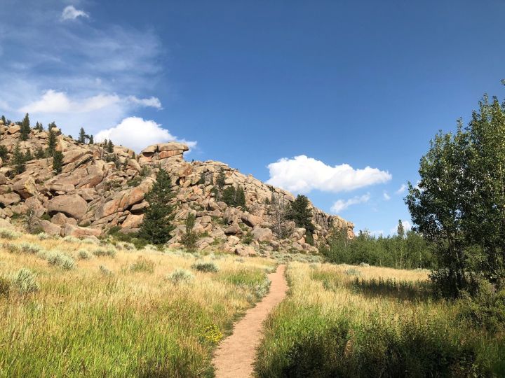 sunny day on Turtle Rock Loop Trail in Wyoming