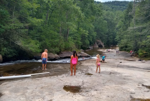 Hike Less Than Half A Mile To This Spectacular Waterfall Water Slide In South Carolina