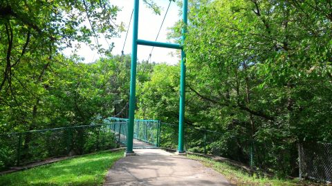 Walk Across A 75-Foot Suspension Bridge On Kankakee River Trail In Illinois