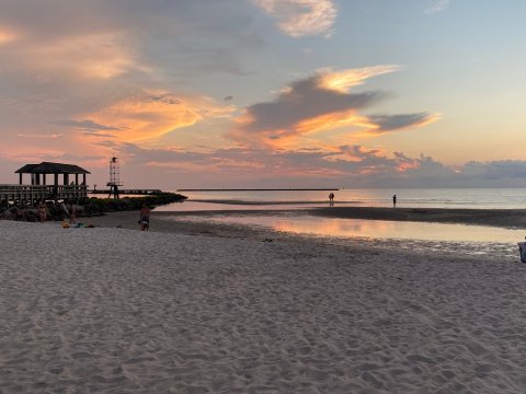 The Water At Cape Charles Beach In Virginia Is So Calm, It's Like One Giant Wading Pool