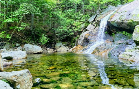 Hike Less Than 1.5-Miles To This Spectacular Waterfall Swimming Hole In New Hampshire