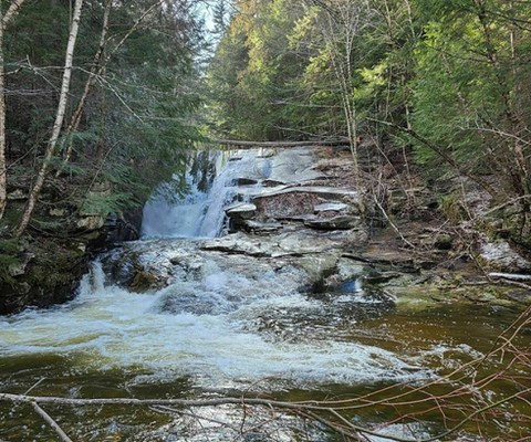 Hike Less Than A Mile To This Spectacular Waterfall Swimming Hole In Maine