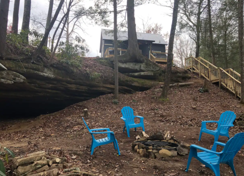 Spend The Night In An Airbnb That Walks Out To An Actual Grotto Right Here In Kentucky