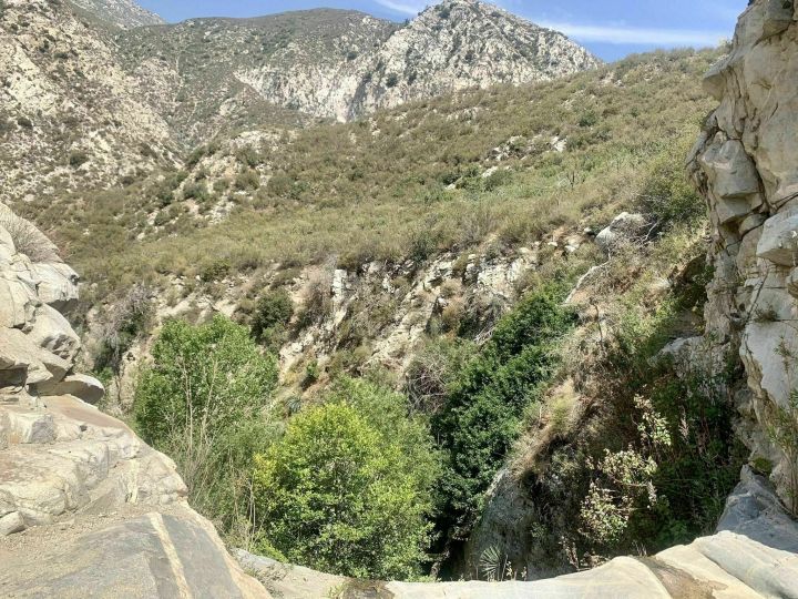 mountain view on Trail Canyon Falls in California