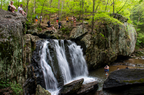 Hike Just Over A Mile To This Spectacular Waterfall Swimming Hole In Maryland