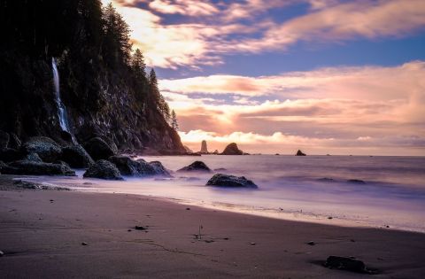 Visit Third Beach In Washington, A Hidden Gem Beach That Has Its Very Own Waterfall