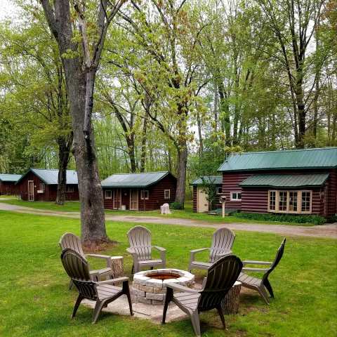 There's A Cozy Village Of Cabins Tucked Away Just Off US-31 In Michigan