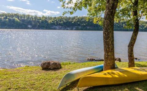 Wade In The Refreshing Waters On The Scenic Beach At Lake Of The Ozarks State Park In Missouri