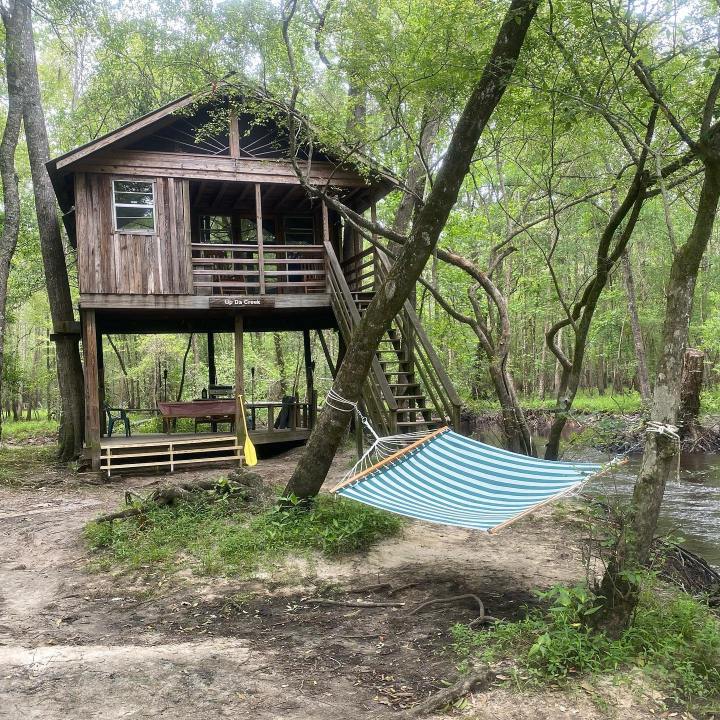 hammock outside of treehouse in South Carolina