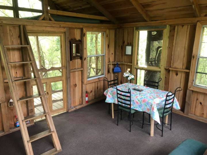 inside of treehouse in South Carolina