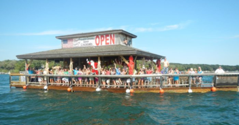 You Can Cruise Around Lake Okoboji On This Floating Tiki Bar In Iowa