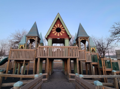 Kids Will Love Exploring Sherlock Forest Park, A Castle Playground In Minnesota That Comes Complete With A Dragon