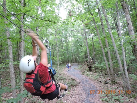 Zip Line Through 50 Acres Of Secluded Forest At Bear Mountain Adventure In Virginia