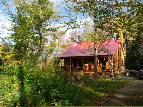 Cozy Up In This Rustic Log Cabin In Vermont This Fall 