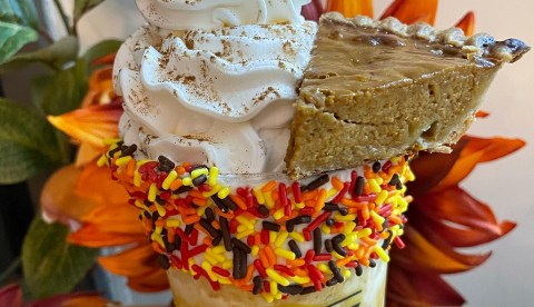 This Massive Fall Milkshake From Beans & Barlour In Florida Comes With A Slice Of Pumpkin Pie