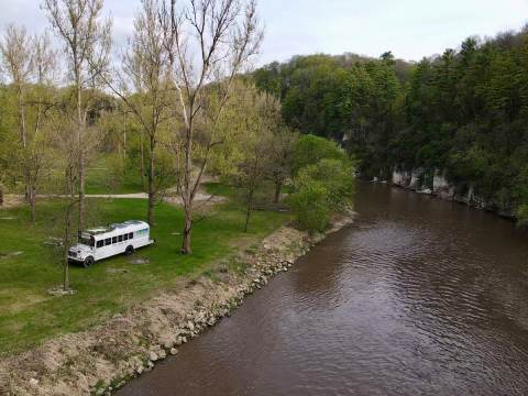 This Restored School Bus Will Take Your Iowa Glamping Experience To A Whole New Level