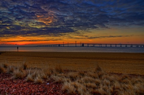 Watch The Sunrise At Sandy Point State Park, A Unique Bay Beach In Maryland