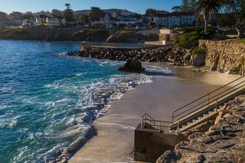 Watch The Sunrise At Lovers Point Park, A Unique East-Facing Beach In Northern California