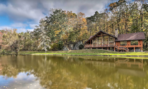 A Private Pond And Massive Deck Are Just A Few Of The Highlights Of This Secluded New Jersey Cabin