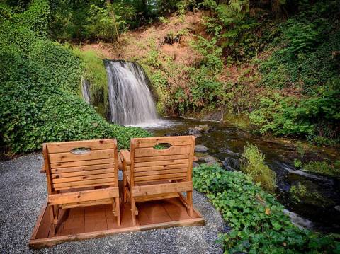 Stay In A Charming Washington Cottage With Its Own Private 15-Foot Waterfall