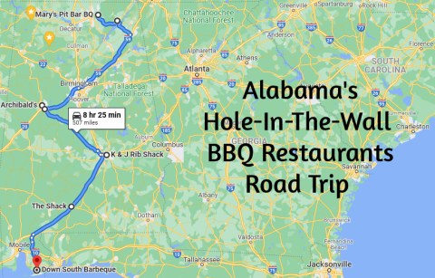 The Most Delicious Alabama Road Trip Takes You To 6 Hole-In-The-Wall BBQ Restaurants