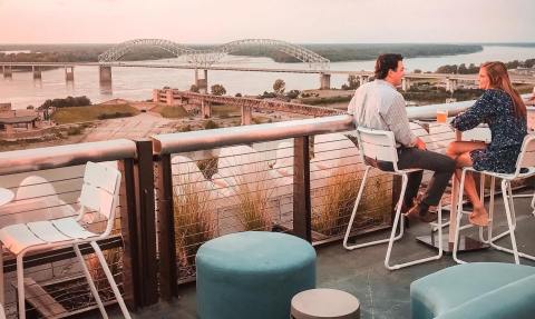 Sip Drinks Above The Clouds At Hu. Roof, One Of The Tallest Rooftop Bars In Tennessee