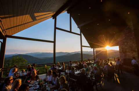 Dine While Overlooking Sprawling Mountains Surrounding Lake Burton At The Waterfall Club In Georgia